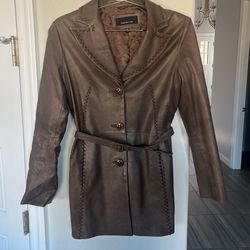 Brown Leather Coat Soft Soft leather By Jones Of New York