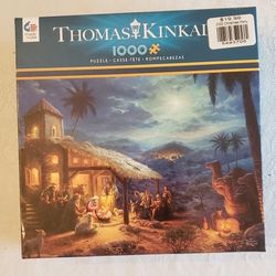 New Sealed 1,000 Piece Christmas Nativity Puzzle Thomas Kinkade Read Below