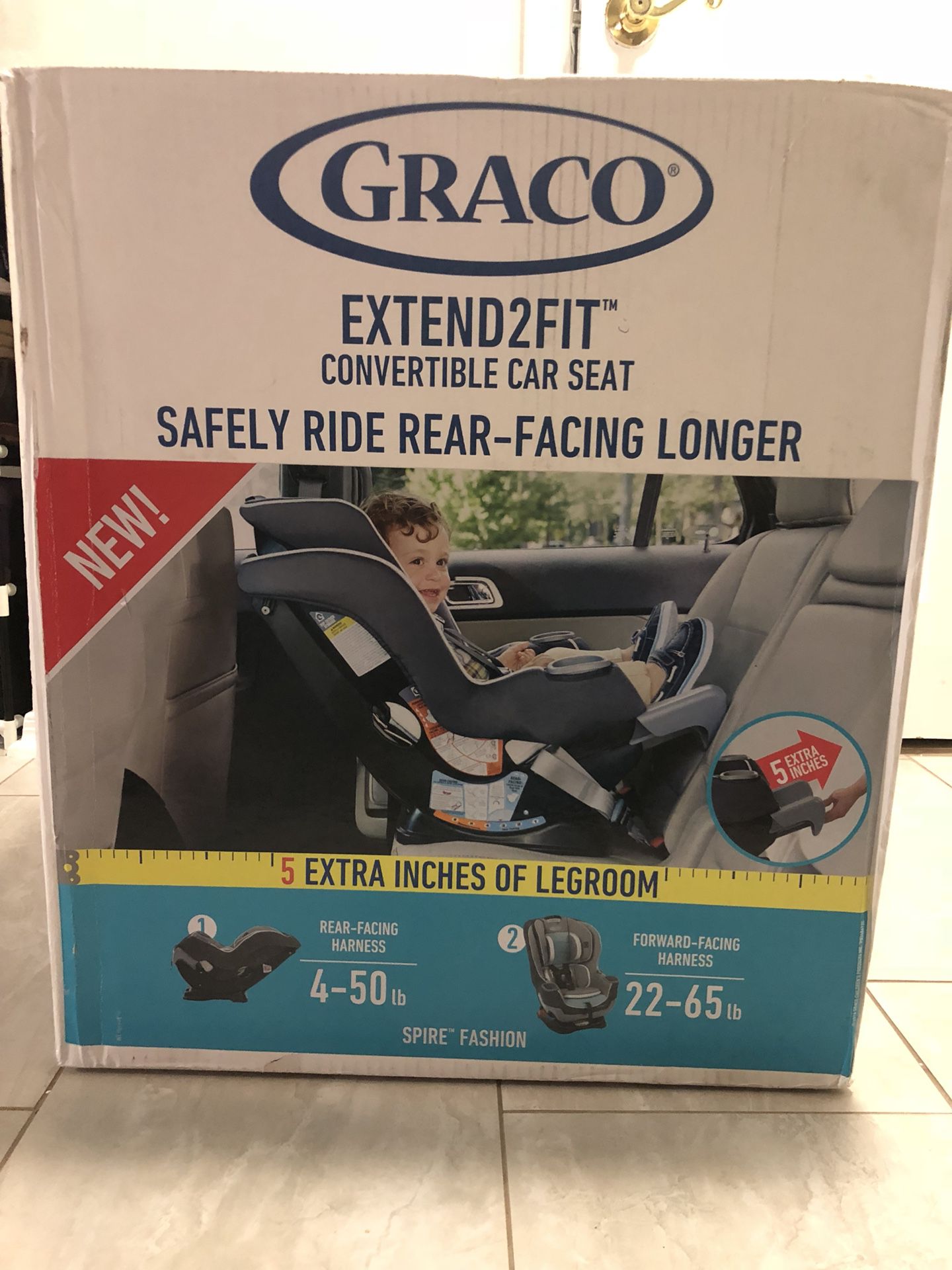 GRACO EXTEND2FIT convertible Car Seat *** Brand New*** Nueva, Nunca Usada***