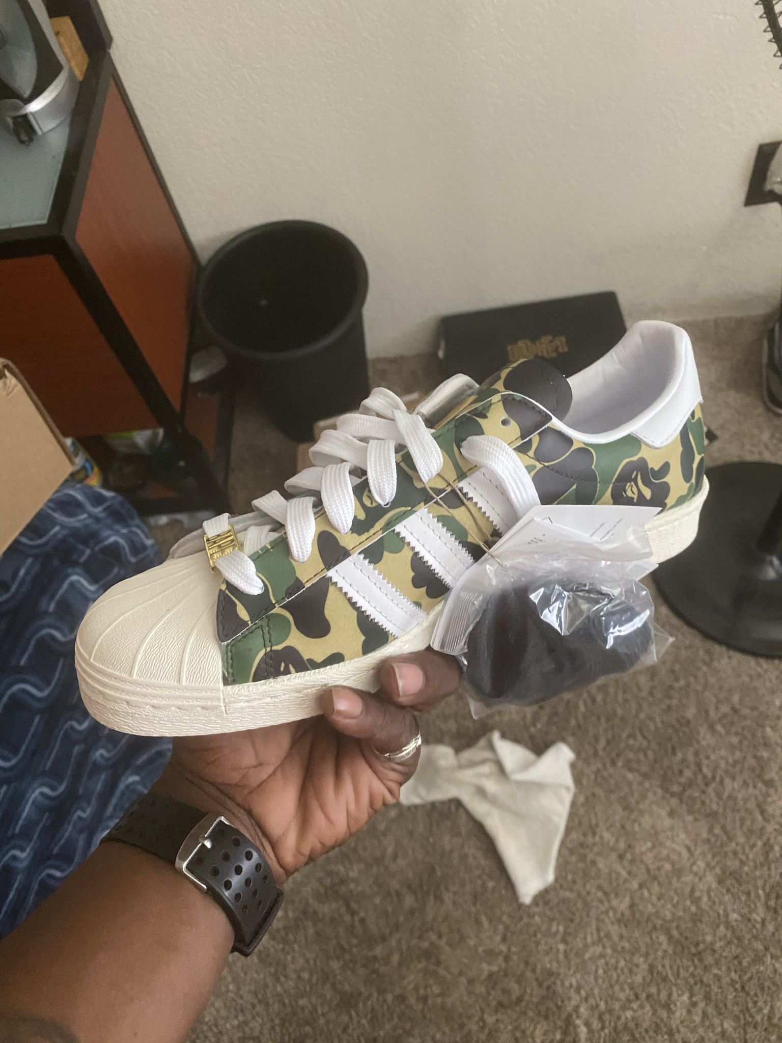 BAPE x Adidas Superstar Green Camo