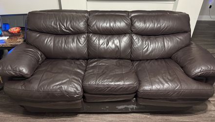 Dark Brown Leather 3-Seat pull out sofa