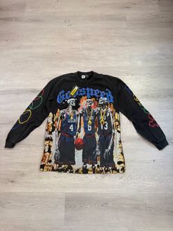 Godspeed USA Basketball Skeletons Long Sleeve Tee - Washed Black,⁠ Size M