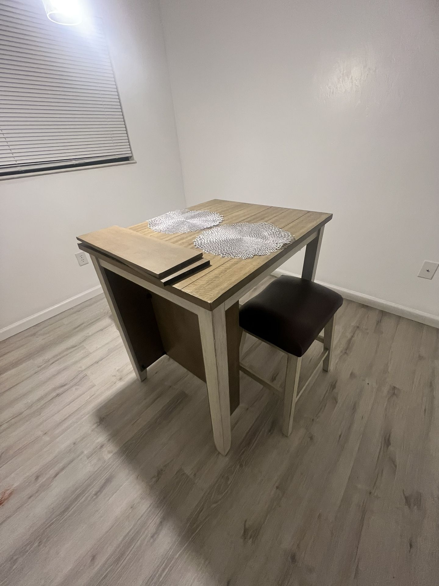 Rustic Drop-Leaf Dining Table with Chair