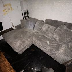 fluffy L shaped couch