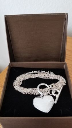 Silver Multi-Strand Heart Bracelet