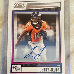 NFL Panini Denver Broncos Cleveland Browns Jerry Jeudy Autographed Insert Card
