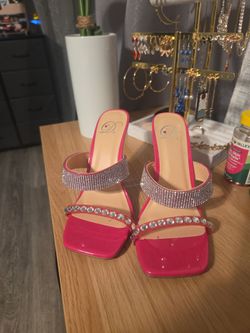 Pink Rhinestone Heels