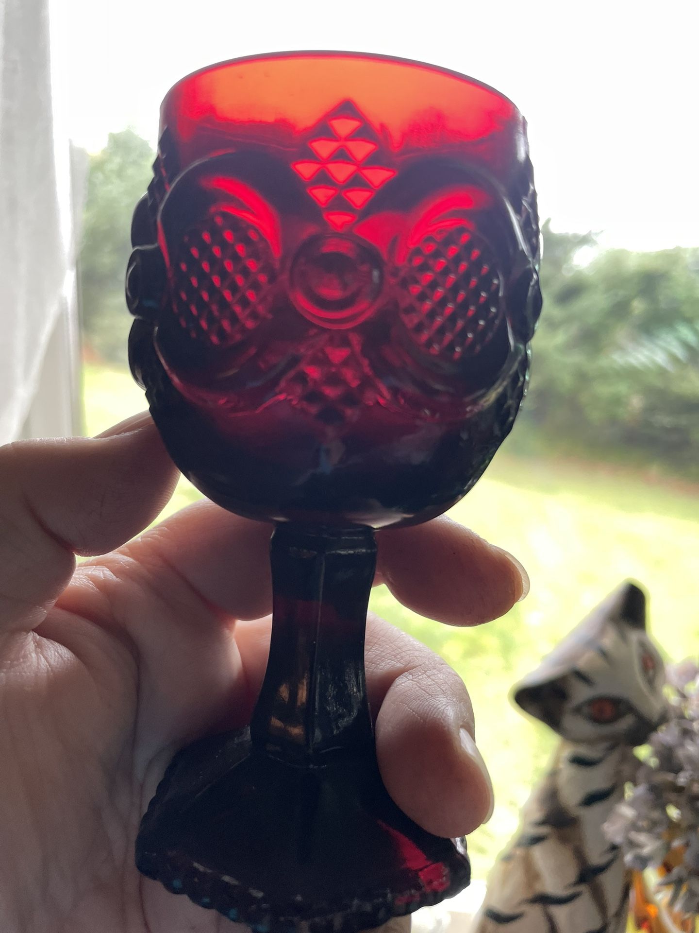 vintage Avon Cape Cod Collection Small ruby red sherry /water glass  🍷 