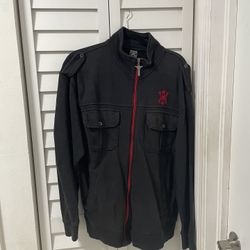 Y2K Black Avirex Zip-up Jacket SIZE MEDIUM