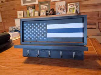 Blue line flag key rack