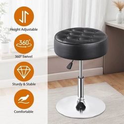 New black adjustable stool salon vanity