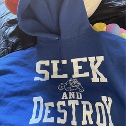 Hoodie Blue Bull Dog Hoodie Size Medium 