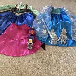 Frozen Dress Size 4  and Toy Bundle 