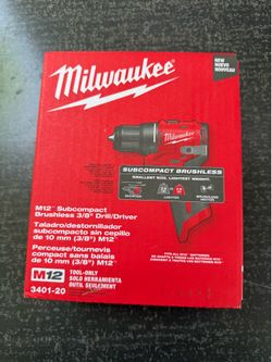 Milwaukee M12 12V Lithium-Ion Subcompact Brushless Cordless 3/8 in. Drill Driver (Tool-Only)