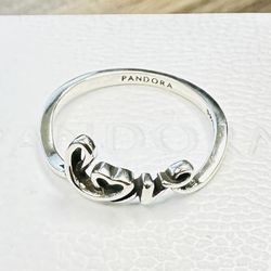 Pandora Handwritten Love Ring #193058C00 + PANDORA HINGED BOX & PANDORA POLISHING CLOTH Included + Tag