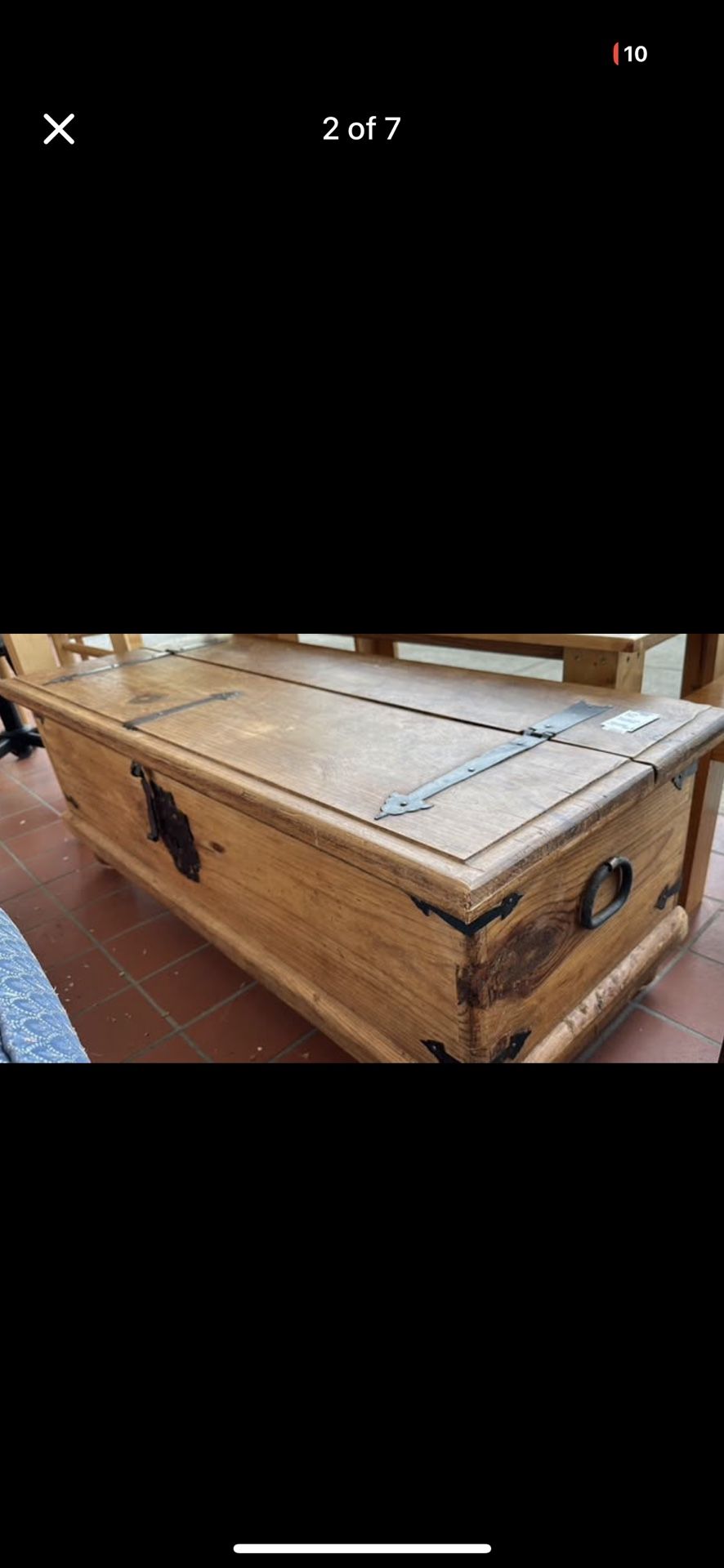 Rustic Pine Trunk w/ Steel Hinges