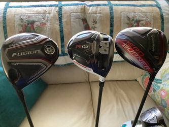 THREE BEAUTIFUL GOLF DRIVERS FOR SALE ,  ONE LEFTHAND AND TWO RIGHTHAND