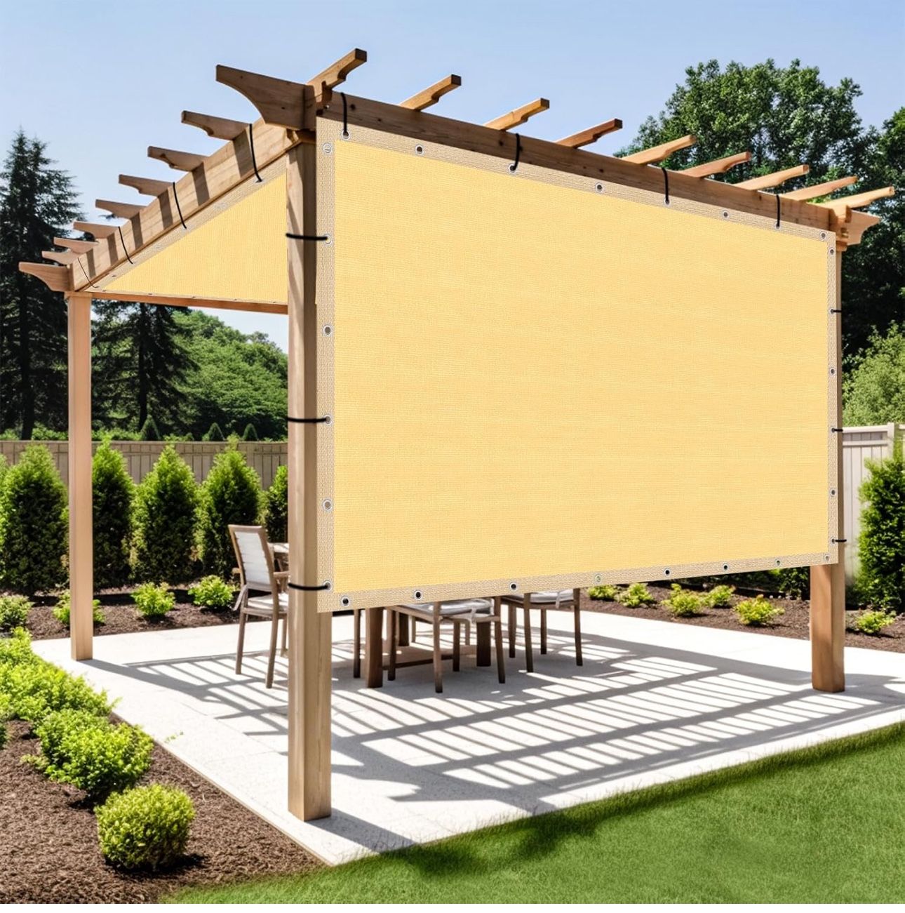 Shade&Beyond Customized Size 10' X 14' Shade Cloth with Grommets, 90% UV Protection UV Protection Mesh Tarp Sun Screens for Patio GN04, Sand