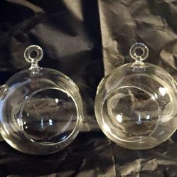 3.15"/ 8cm Hanging Glass Tealight Holder Globe Plant Terrariums Glass Orbs Air Plants Tea Light Candle Holders Home Decor Indoor Outdoor Garden DIY Gi