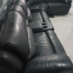 SOFA RECLINER ELECTRIC LEATHER BLACK COLOR.. DELIVERY SERVICE AVAILABLE 💥🚚💥
