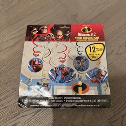 Incredibles 2 Swirl Decorations 12 Pieces Value Pack