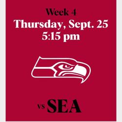 2 Tickets 🎫🎫 Left Arizona Cardinal Vs Seahawks No Parking 🅿️