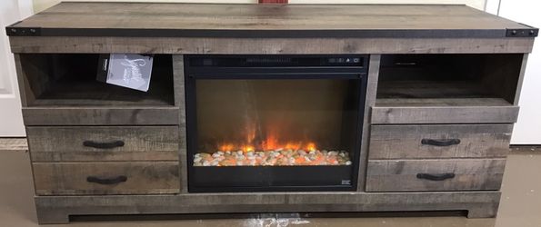 Fireplace option tv stand