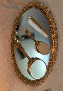 Gold plated vanity set
