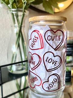 Libbey Glass With Vinyl Sweethearts