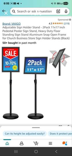 Adjustable Sign Holder Stand -$35