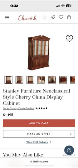 Cherry Wood Stanley Furniture China Cabinet 