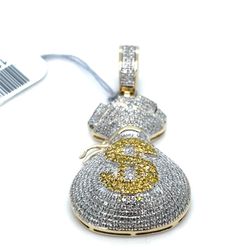 10KT Yellow Gold Diamond Money Bag Pendant 7.00g 1.16CTW 182240/4