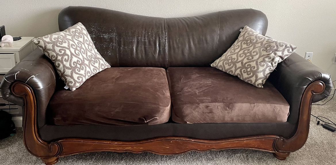 Brown Two Seater Sofa 