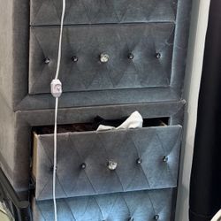 Two Velvet Night Stands 