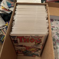 Awesome Mighty Thor comic box high grade 71 comics including many newsstands 