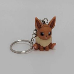 3D Printed Tiny Pokemon Cute Charm Eevee Figurine Gifts Decor Eevee Keychain