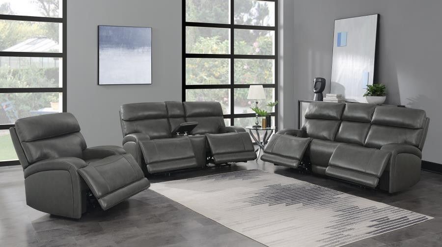 New Top Grain Genuine Leather Recliner Sofa And Loveseat With Power Recliners