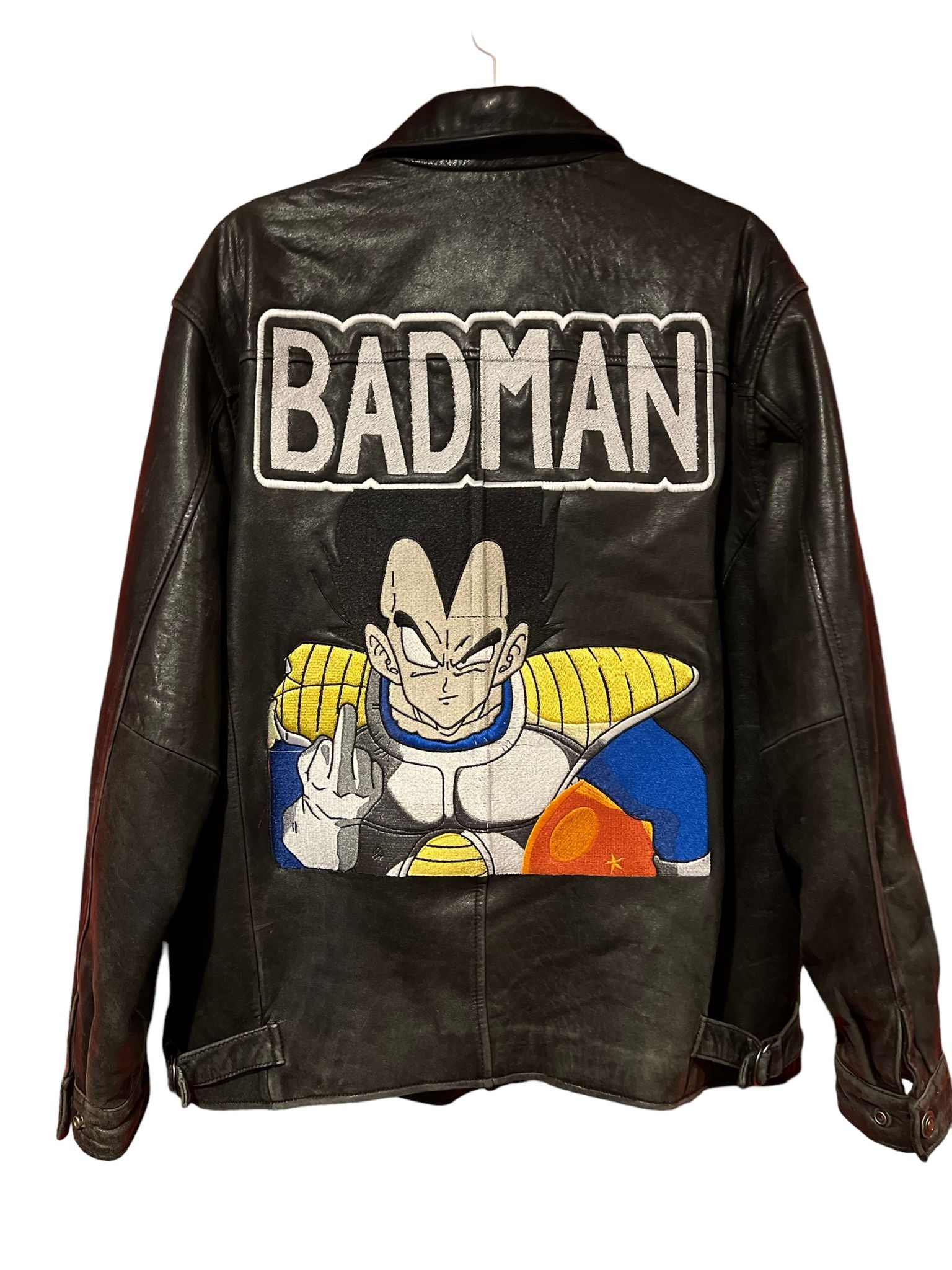 Vegeta Dragon Ball Z Leather Jacket Vintage Lamb Leather Black