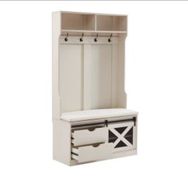 Entryway Storage Hall Tree with bench, drawers and hooks