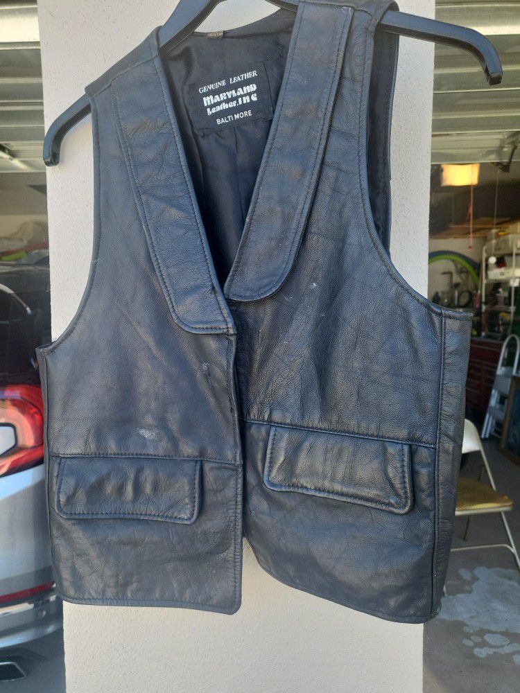 Leather Motorcycle Vest 
