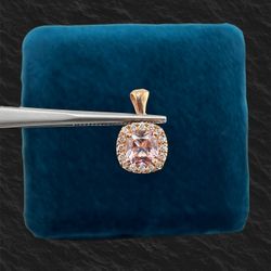 14k Rose Gold Diamond Pendant 
