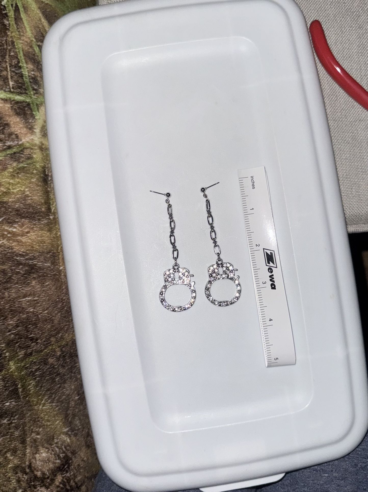 Handcuff Earrings | Rhinestones | Handmade