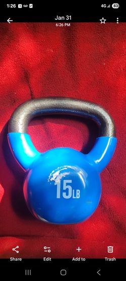 15LB KETTLEBELL STEEL WITH RUBBER COVER  
11525 S HALSTED DUNKIN DONUTS/7111.S WESTERN WALGREENS 
15$  CASH ONLY AS IS 