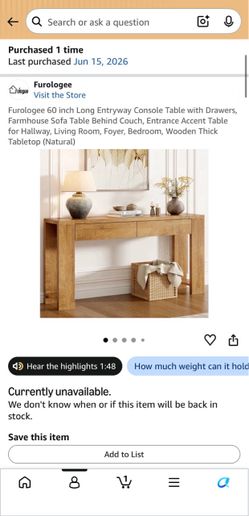 Brand New Console Table,  Living Room Table