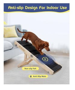 Dog Ramp for Couch & Low Bed Adjustable, Anti-Slip & Foldable, Up to 35 lbs 