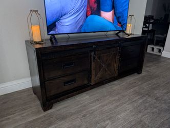 Rustic Barn Door TV Stand Console