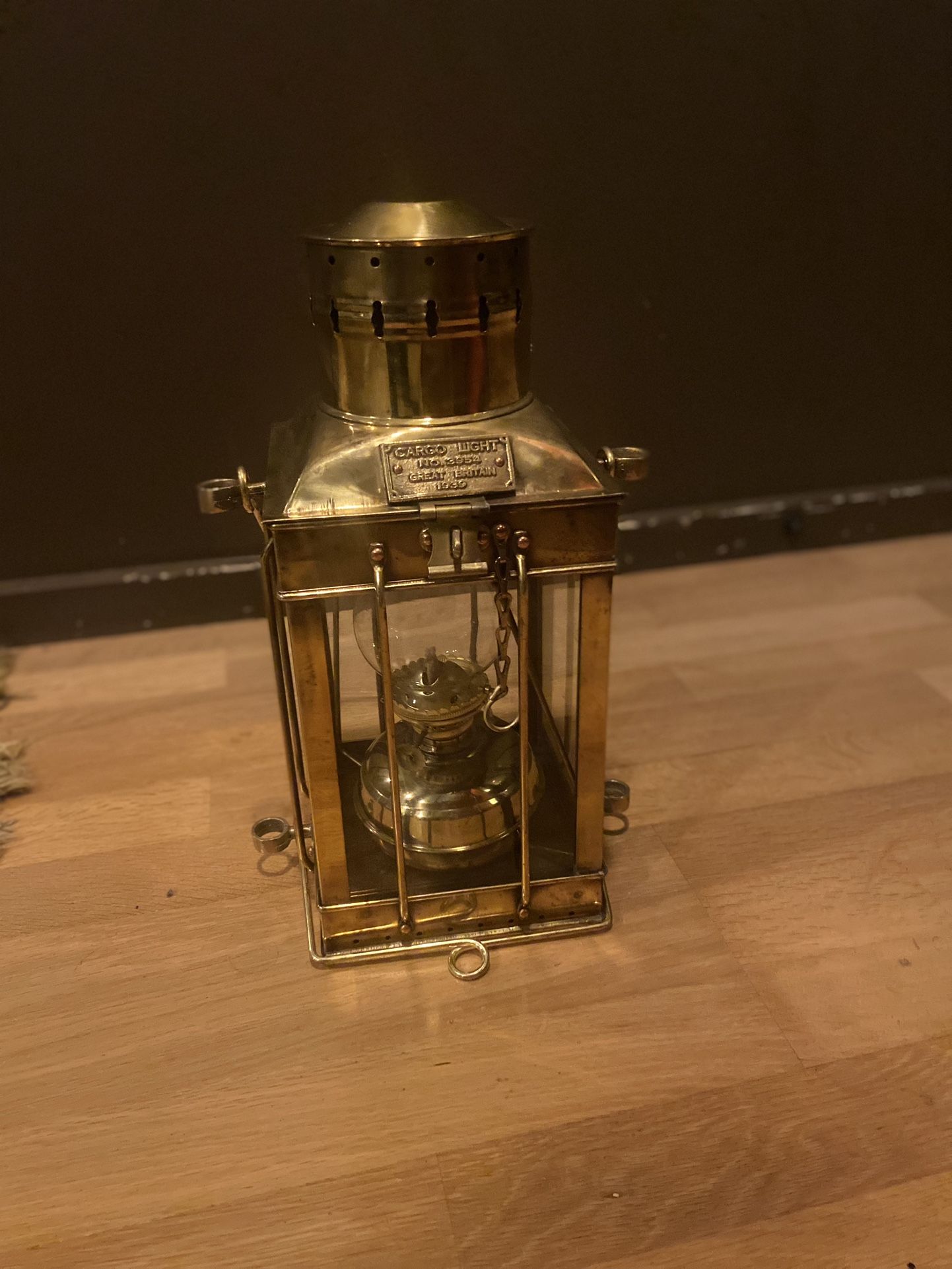 1939 Antique Brass Cargo Light (lantern)