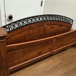 King Size Bed Frame, Dresser And 2 Nightstands 