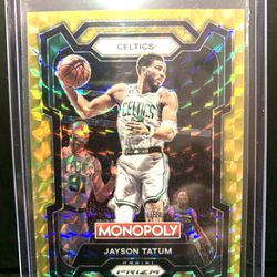 Jason Tatum /49 Gold NBA Monopoly Prizm
