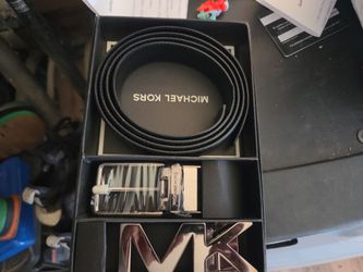 Michael Kors Black Leather Belt Gift Set